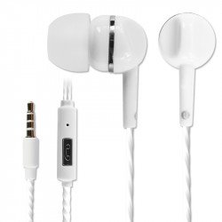 KIK 222 Stereo Earphone Headset with Mic (222 White)